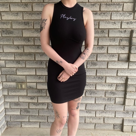 black playboy bodycon minidress - Picture 1 of 8
